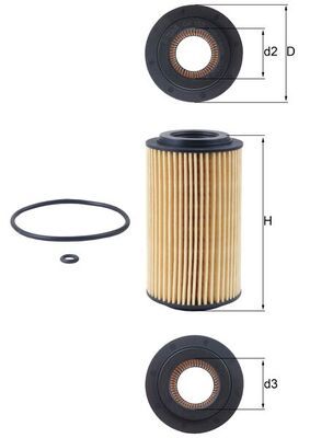 Mahle OX153D1 Oil Filter - 1