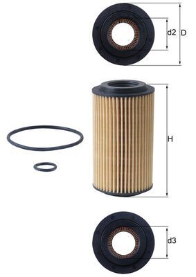Mahle OX153D4 Oil Filter - 1