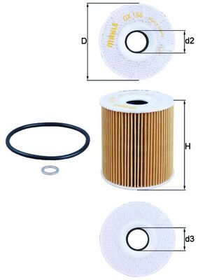 Mahle OX156D Oil Filter - 1