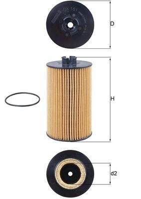 Mahle OX161D Oil Filter - 1