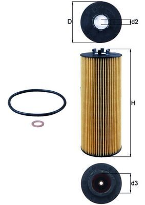 Mahle OX164D Oil Filter - 1