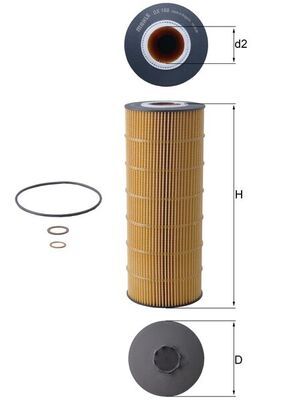 Mahle OX168D Oil Filter - 1