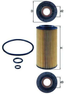Mahle OX179D Oil Filter - 1