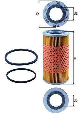 Mahle OX17D Oil Filter - 2