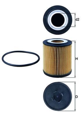 Mahle OX182D Oil Filter - 1