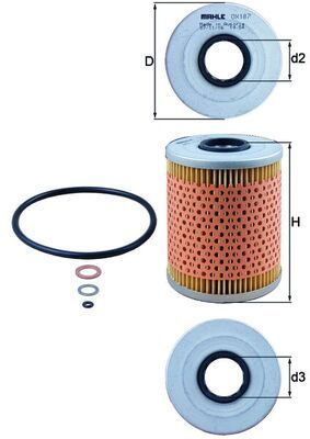 Mahle OX187D Oil Filter - 1