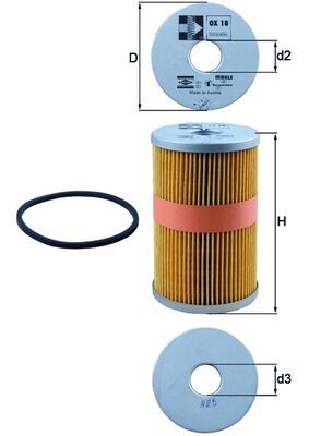 Mahle OX18D Oil Filter - 1