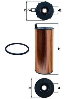 Mahle OX196/1D Oil Filter - 1