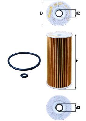 Mahle OX201D Oil Filter - 1