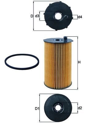 Mahle OX205/2D Oil Filter - 1