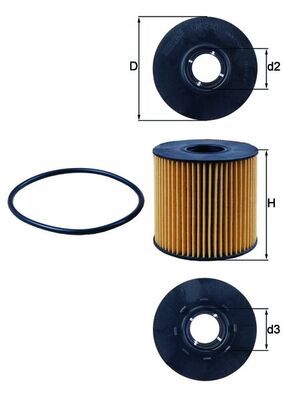 Mahle OX210D Oil Filter - 1