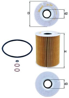 Mahle OX254D3 Oil Filter - 1