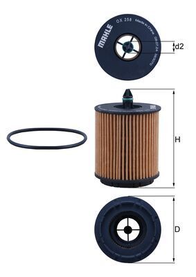 Mahle OX258D Oil Filter - 2