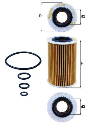 Mahle OX260D Oil Filter - 1
