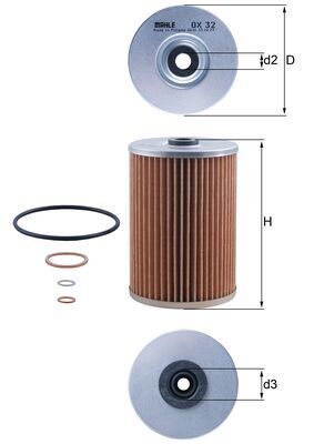Mahle OX32D Oil Filter - 1