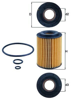 Mahle OX347D Oil Filter - 1