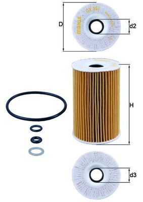 Mahle OX351D Oil Filter - 1