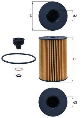 Mahle OX353/7D Oil Filter - 1