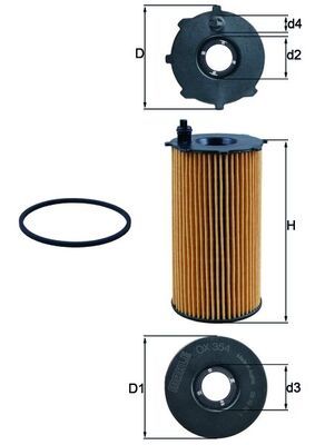 Mahle OX354D Oil Filter - 1