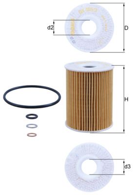 Mahle OX355/3D Oil Filter - 1