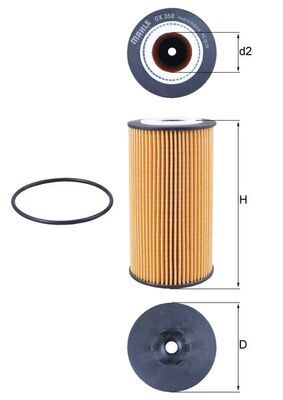 Mahle OX358D Oil Filter - 1