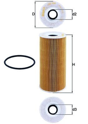 Mahle OX366D Oil Filter - 1