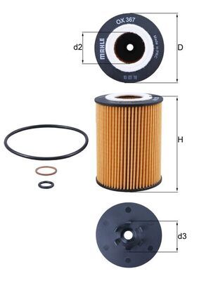 Mahle OX367D Oil Filter - 1