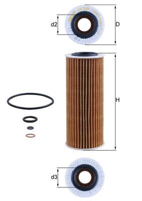 Mahle OX368D1 Oil Filter - 1