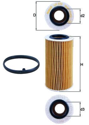 Mahle OX370D1 Oil Filter - 1