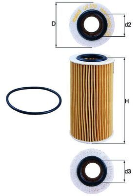 Mahle OX370D Oil Filter - 1