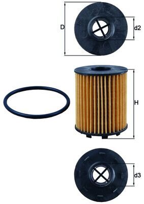 Mahle OX371D Oil Filter - 1