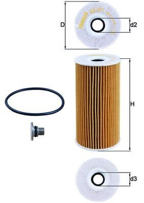 Mahle OX377D Oil Filter - 1