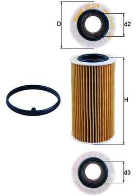 Mahle OX379D Oil Filter - 1