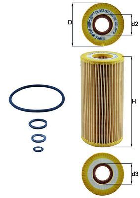 Mahle OX383D Oil Filter - 1