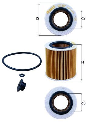 Mahle OX387D1 Oil Filter - 1