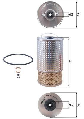 Mahle OX38D Oil Filter - 1