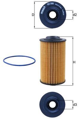 Mahle OX399D Oil Filter - 1