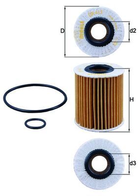 Mahle OX413D1 Oil Filter - 1
