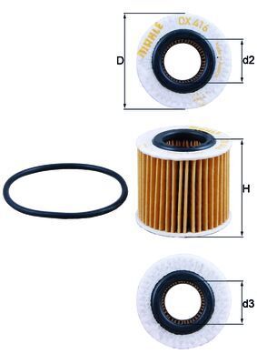 Mahle OX416D1 Oil Filter - 1