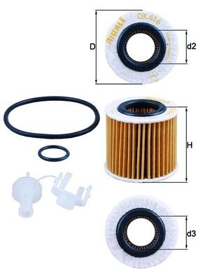Mahle OX416D2 Oil Filter - 1