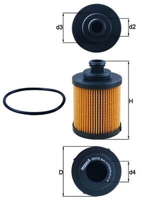 Mahle OX418D Oil Filter - 1