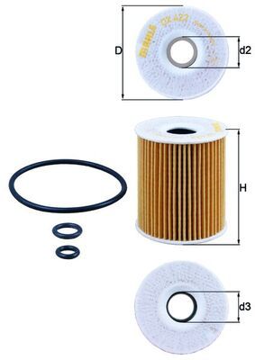 Mahle OX422D Oil Filter - 1