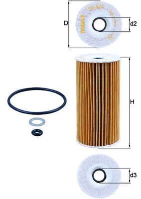 Mahle OX424D Oil Filter - 1