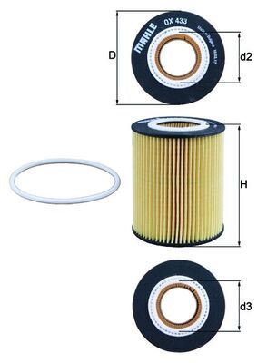 Mahle OX433D Oil Filter - 1
