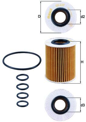 Mahle OX437D Oil Filter - 1