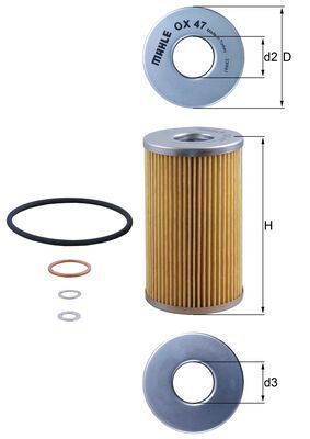 Mahle OX47D Oil Filter - 1