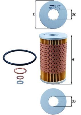Mahle OX47D Oil Filter - 2