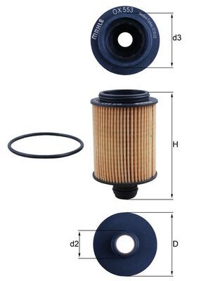 Mahle OX553D Oil Filter - 1