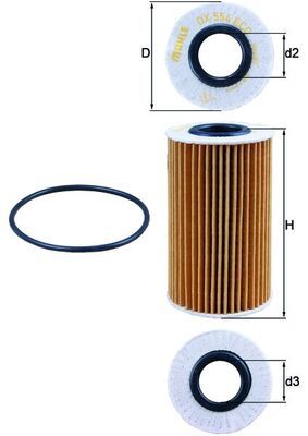 Mahle OX554D1 Oil Filter - 1