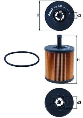 Mahle OX556D Oil Filter - 1